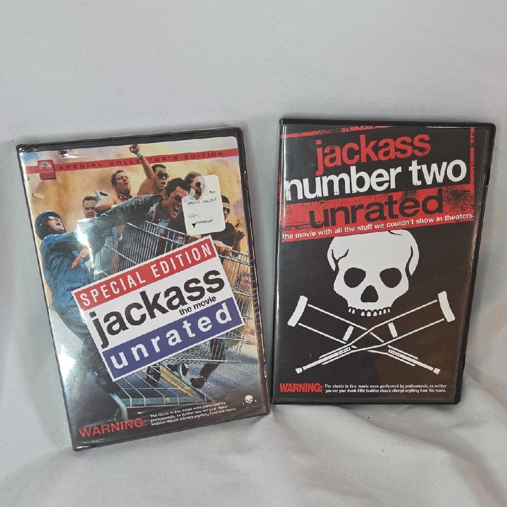 Jackass The Movie Unrated (NIB) + Jackass Number 2 Unrated
